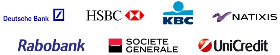 Deutsche Bank, HSBC, KBC, Natixis, Rabobank, Société Générale en Unicredit