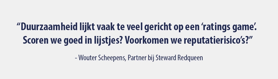 Duurzaamheid lijkt te veel gericht op een ratings game