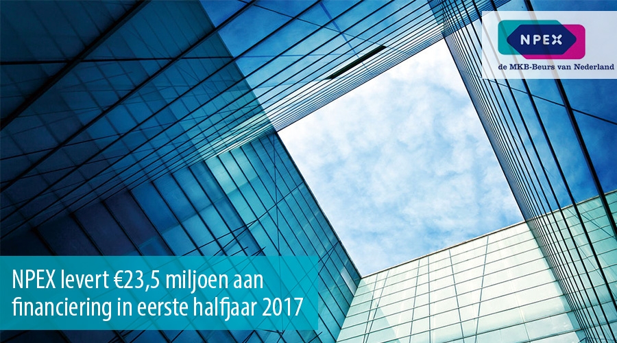 NPEX levert €23,5 miljoen aan financiering in eerste halfjaar 2017