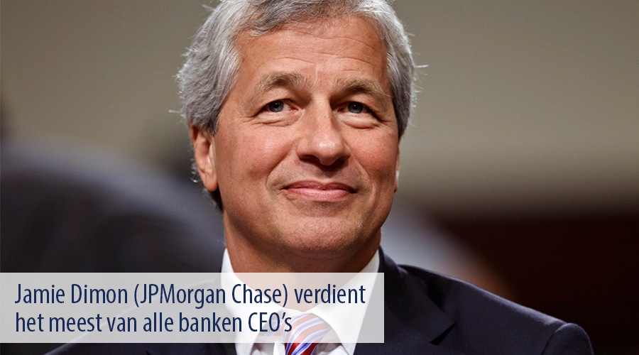 Jamie Dimon (JPMorgan Chase) verdient het meest van alle banken CEO’s