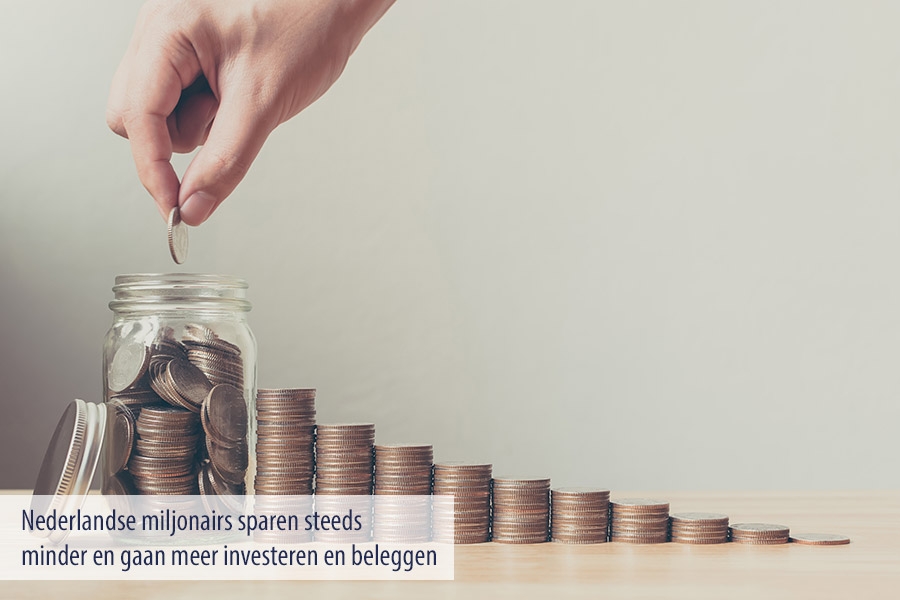: Nederlandse miljonairs sparen steeds minder en gaan meer investeren en beleggen