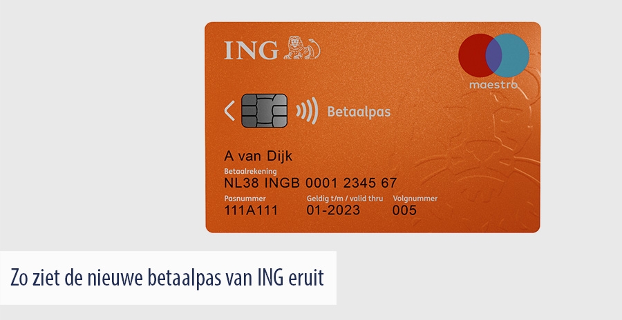 Zo ziet de nieuwe betaalpas van ING eruit