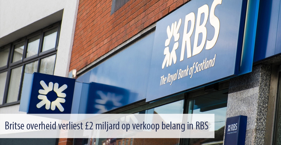 Britse overheid verliest £2 miljard op verkoop belang in RBS