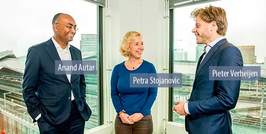 Anand Autar (ING), Petra Stojanovic (Google) en Pieter Verheijen (PwC)