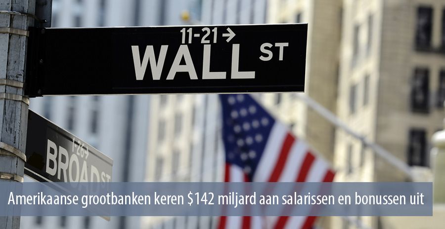 Amerikaanse grootbanken keren in totaal $142 miljard aan salarissen en bonussen uit