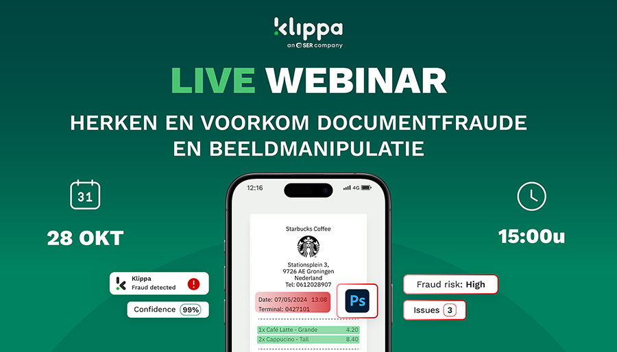 Klippa organiseert opnieuw webinar over AI-fraude