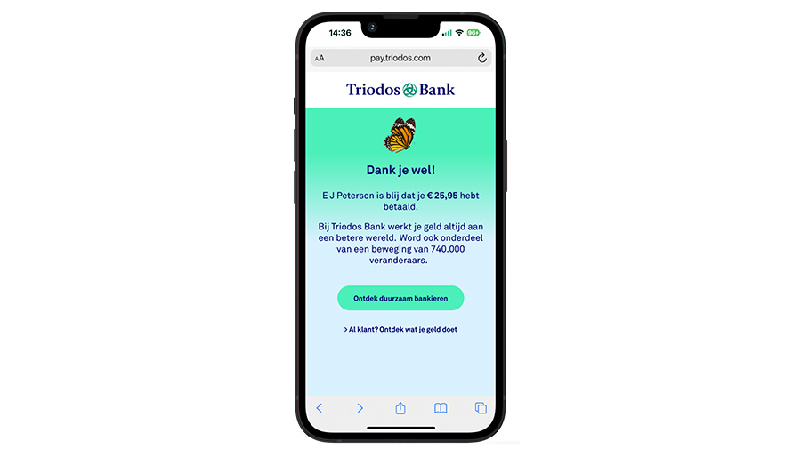 Triodos voegt betaalverzoek toe aan app