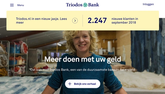 Triodos Bank lanceert nieuwe website