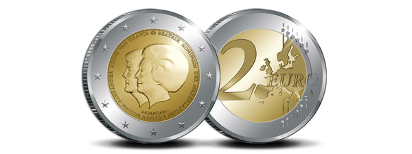 Speciale 2 euromunt uitgebracht voor troonswisseling