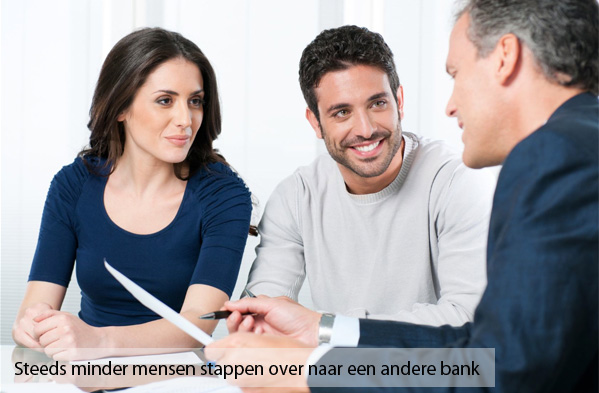 Steeds minder mensen stappen over naar andere bank Steeds minder mensen stappen over naar andere bank
