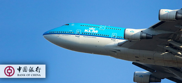 Vliegtuigmaatschappij KLM sluit deal met Bank of China
